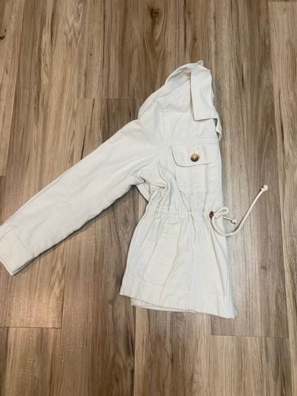 VINEYARD VINES LINEN DRAWSTRING UTILITY JACKET ZIP CREAM IVORY WOMENS SZ XSMALL - Picture 13 of 13